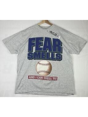 Vintage 1994 Big Ball Sports Baseball is Life Big Graphic Gray T-shirt Sz L